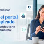 Interfaz del portal del empleado de PeopleCloud con acceso a recibos de nómina, solicitud de vacaciones y datos personales